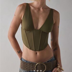 Olive green corset top🫒